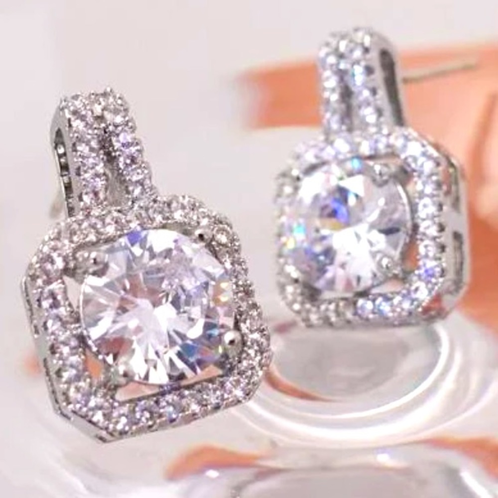 Swarovski Elements Crystal Square Earrings